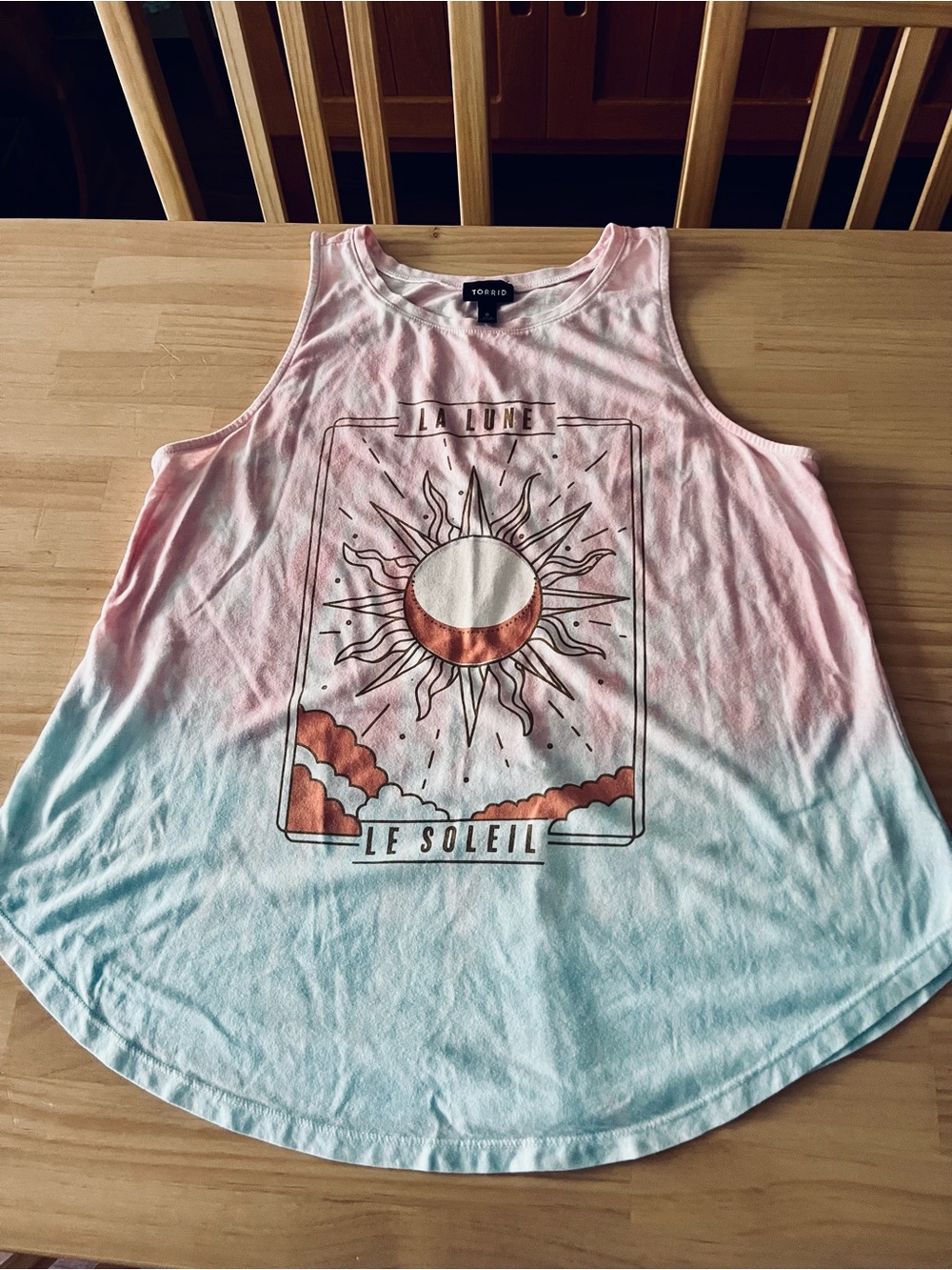 torrid Pink to Light Blue Ombre Celestial Graphic Tank - size 0!